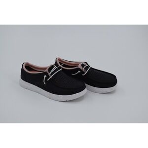 Reef Womens Black Perforated Slip On Comfort Loafers‎ Boat Shoes Casual